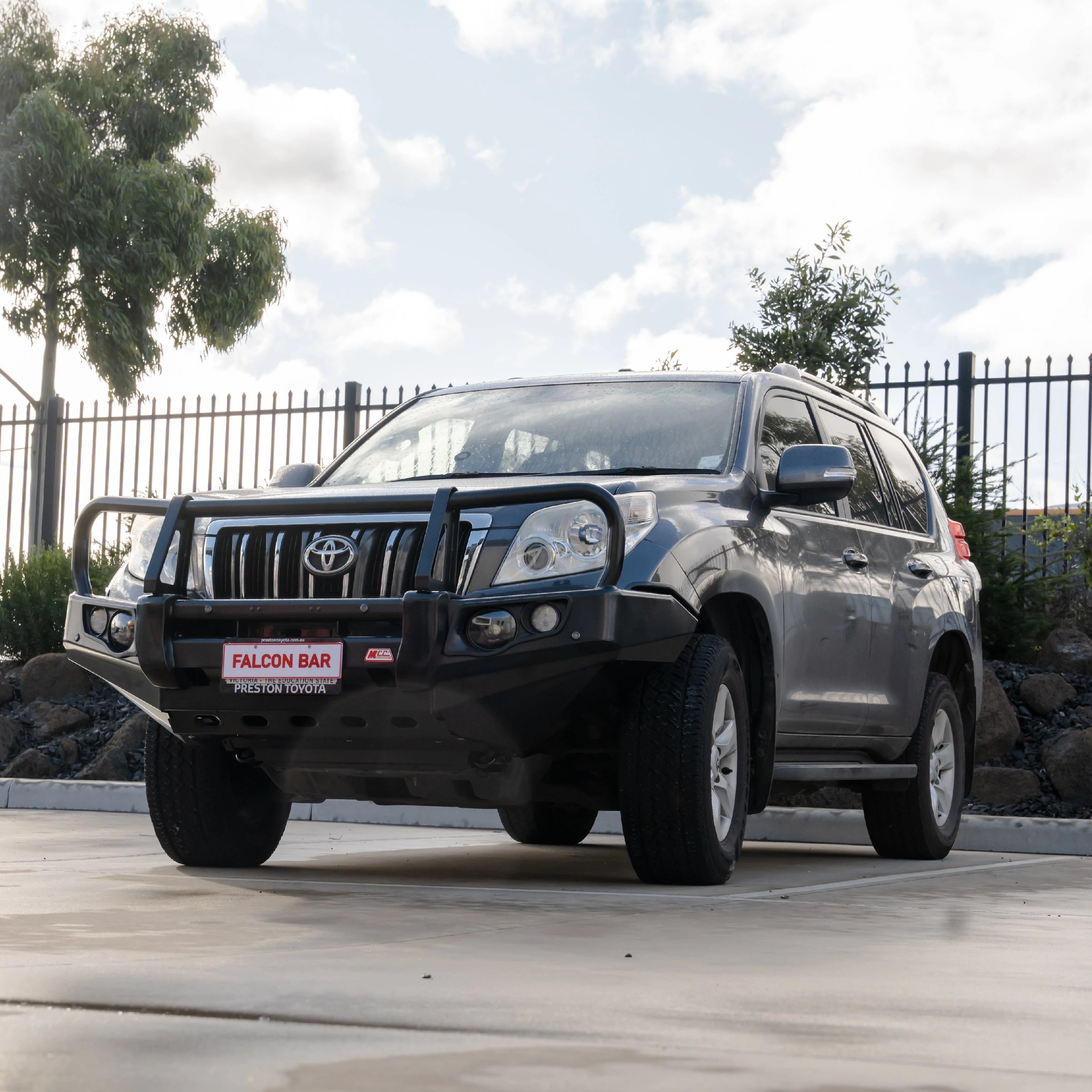 Prado 150 Perfacelift 2009-2017 707-02 Falcon Bull Bar Black A-Frame (No Foglight) - SKU MCC-01011-702UP