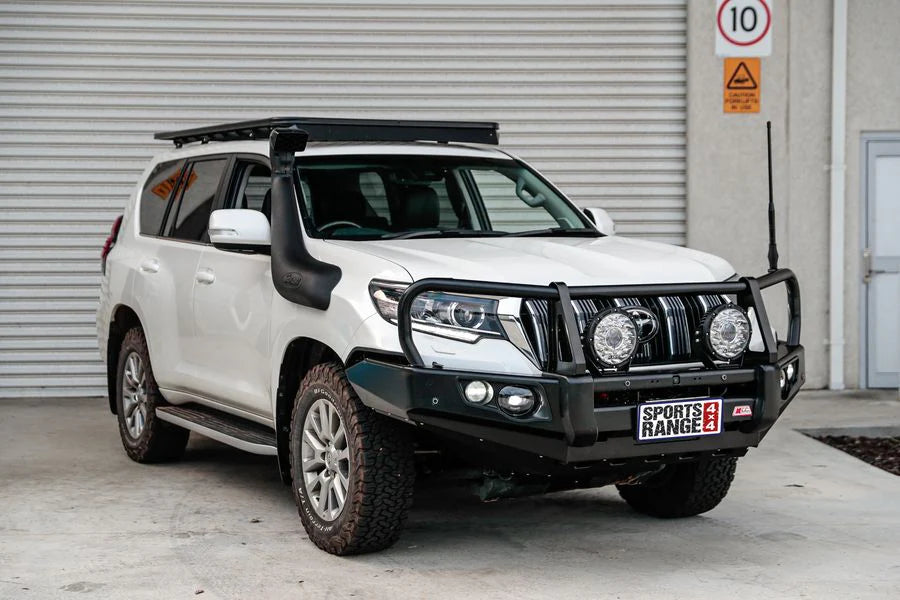 Prado 150 facelift 2017-Current 707-02 Falcon Bull Bar Black A-Frame Package (LED Foglight) - SKU MCC-01020-702FOGUP