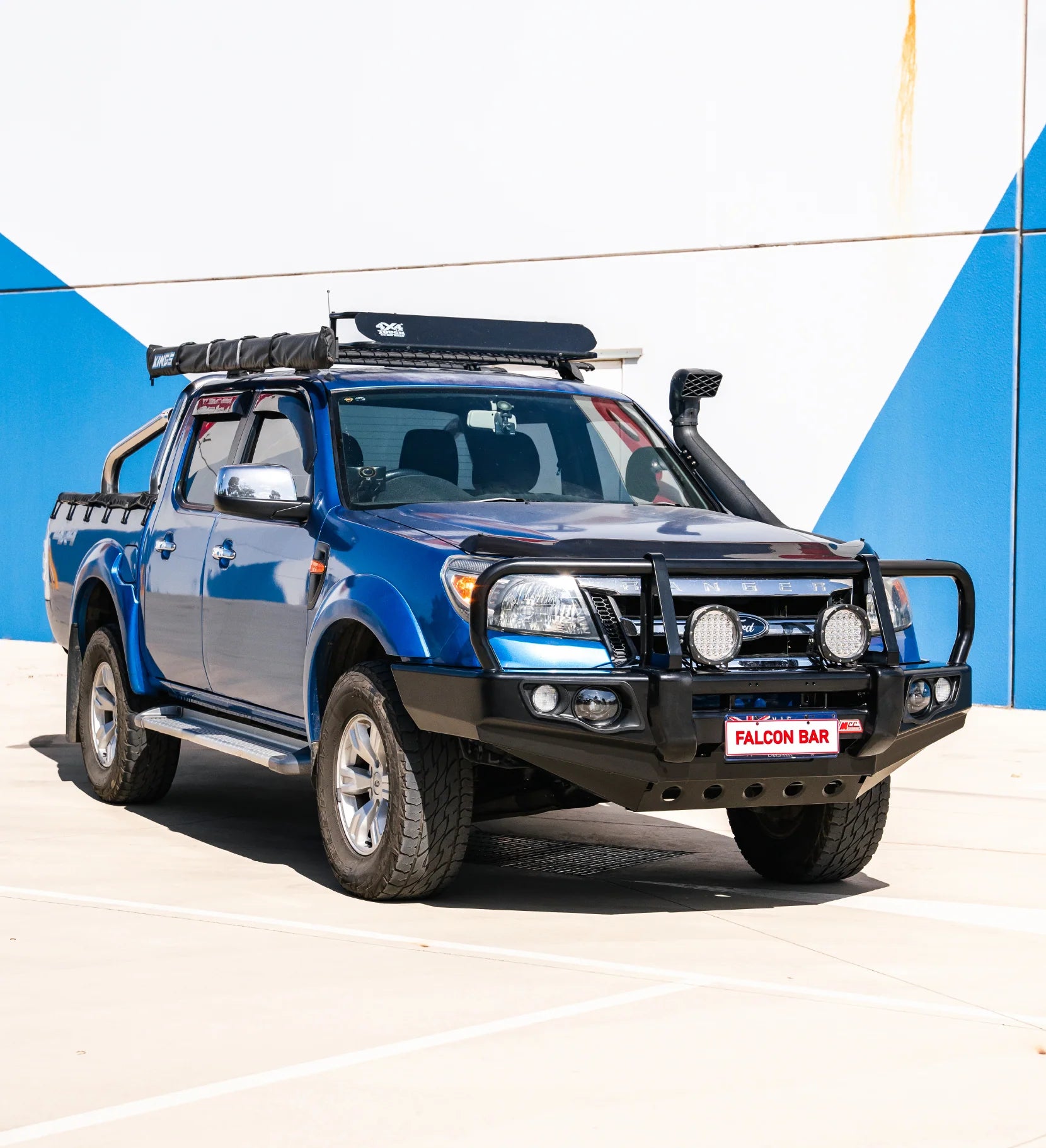 Ranger PK 2009-2011 707-02 Falcon Bull Bar A-Frame Package (LED Foglight) - SKU MCC-05002-702FOGUP