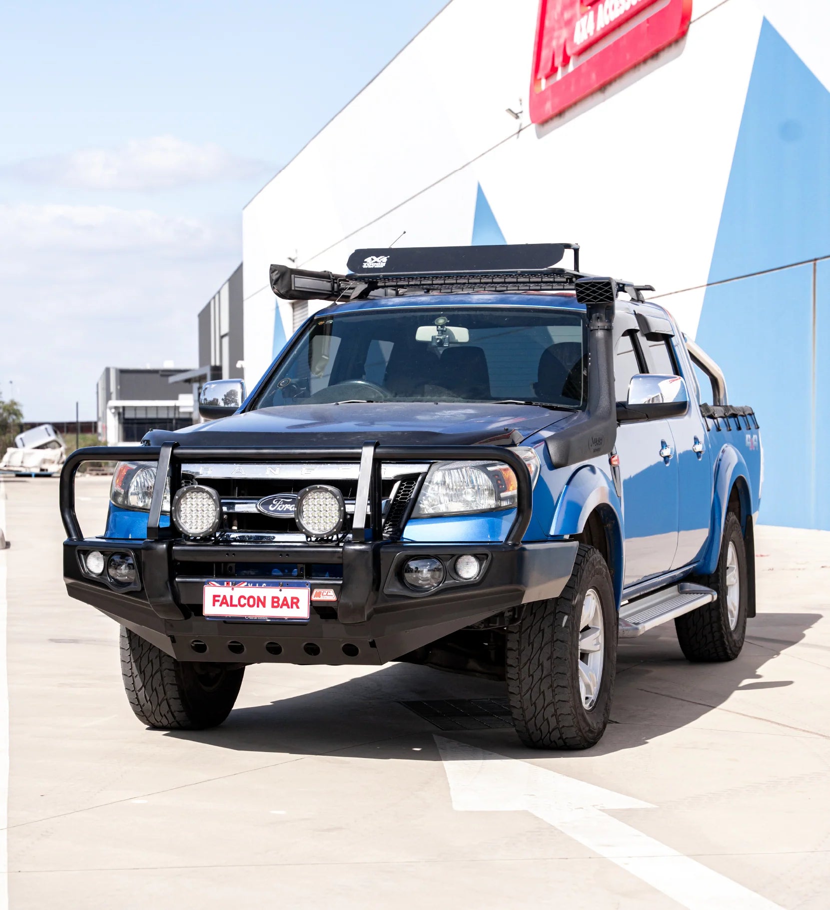 Ranger PK 2009-2011 707-02 Falcon Bull Bar A-Frame Package (LED Foglight) - SKU MCC-05002-702FOGUP