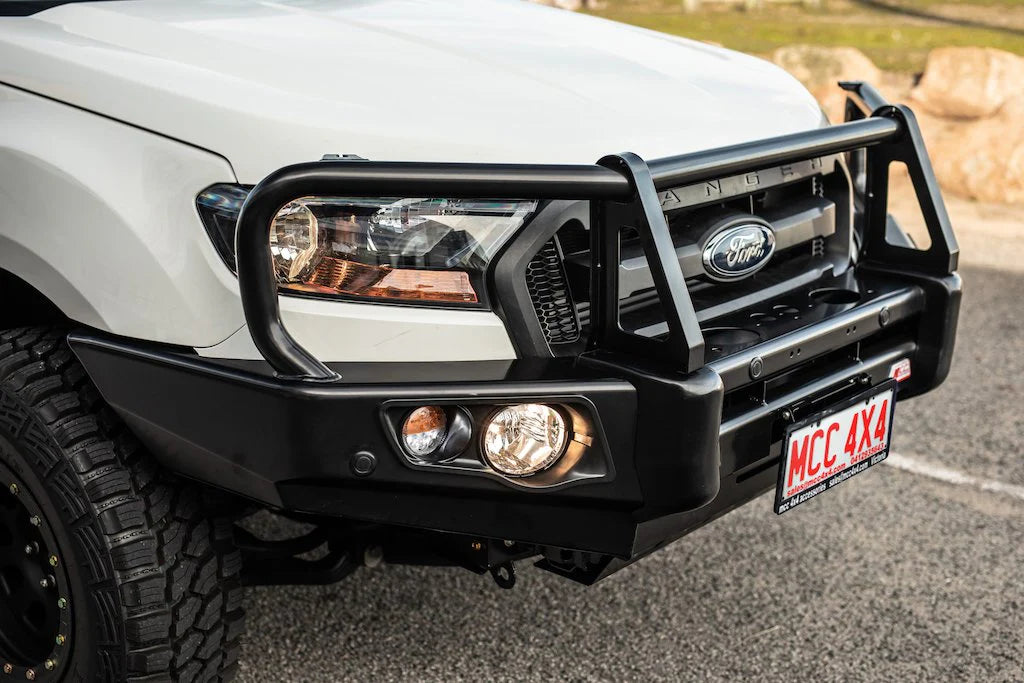 Ranger/Everest Non Tech PX 2 2016-2018 707-02 Falcon Bull Bar Black A-Frame Package (LED Foglight) - SKU MCC-05006-702FOGUP