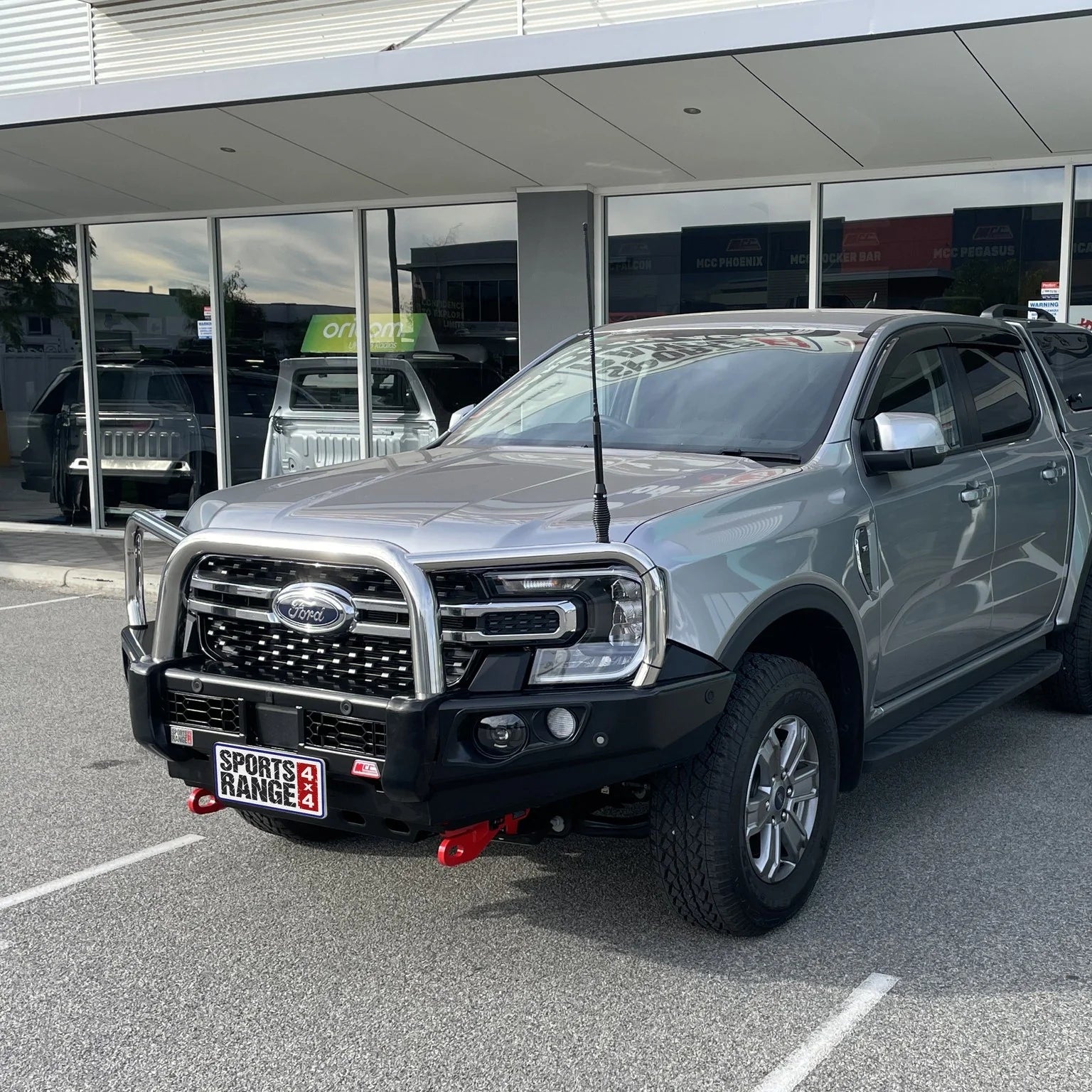 Next-Gen Ranger/Everest 2022-On 707-01 Falcon Bull Bar Triple Stainless Loop Package (LED Foglight)- SKU MCC-05010-701FOGUP