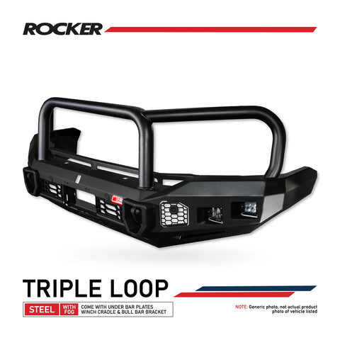 Land Cruiser 300 Series 2022-On 078-02SQ Rocker Bull Bar Triple Loop Package - SKU MCC-01023-7802SQUP