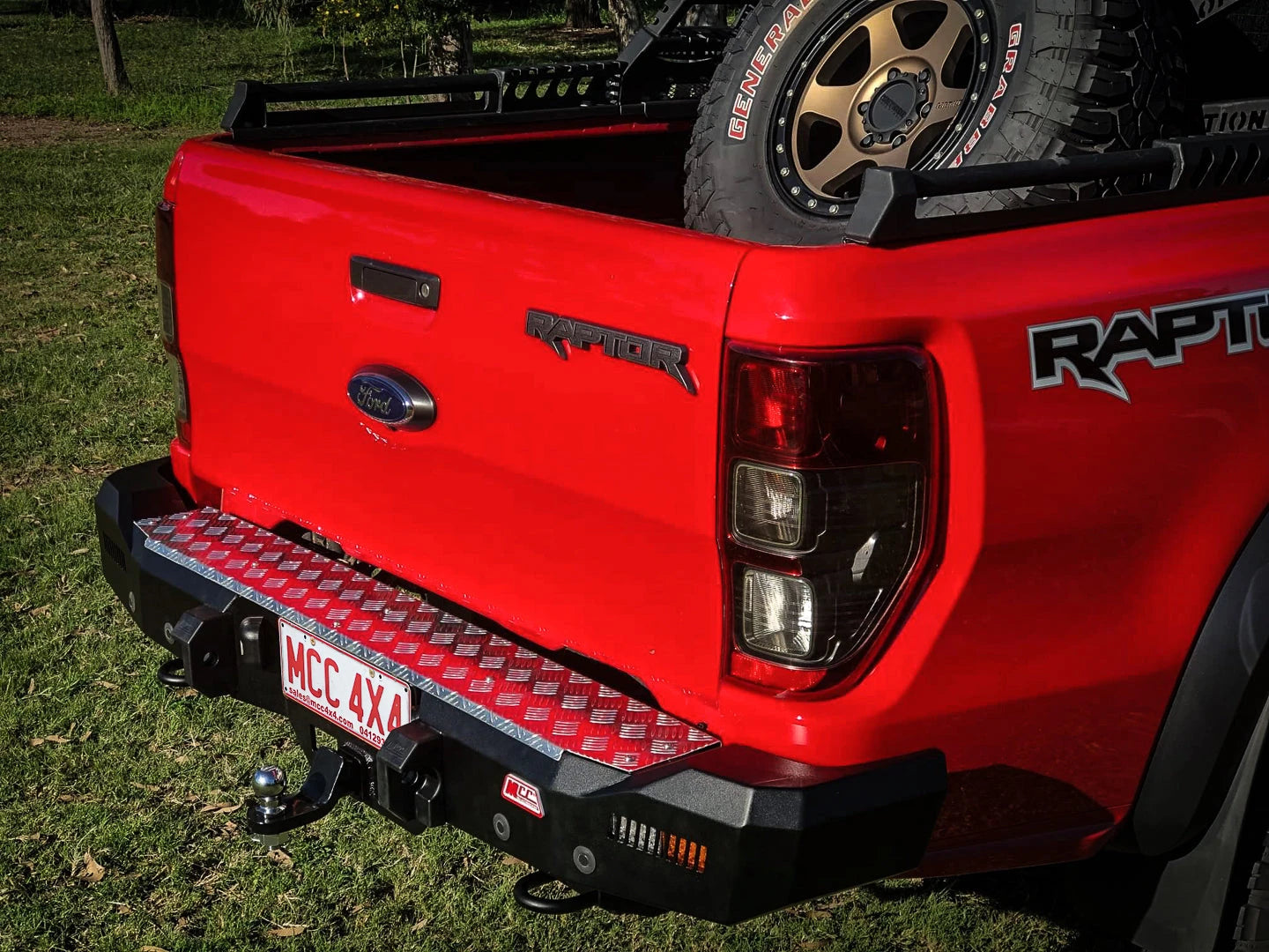 FORD RAPTOR 18-21 ROCKER REAR BAR+STEP PLATE+FITTING KIT