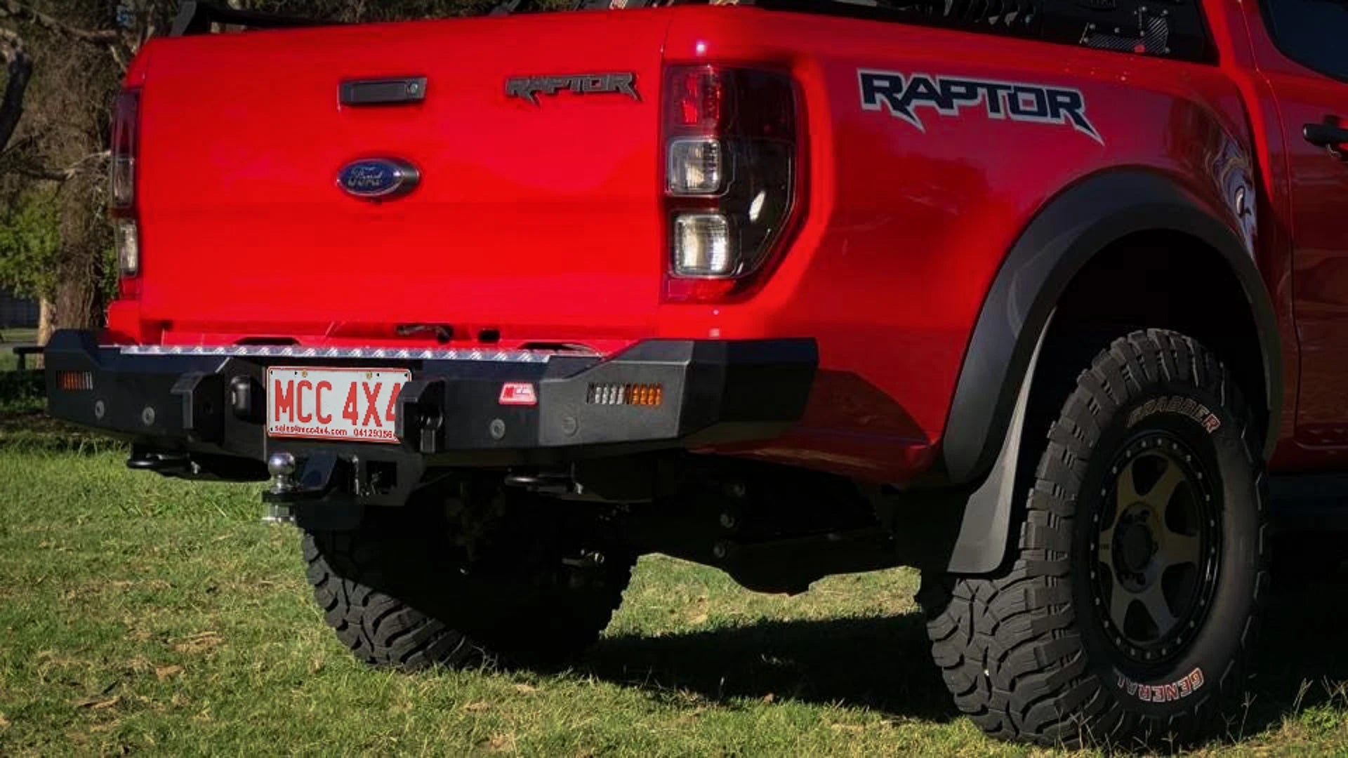 FORD RAPTOR 18-21 ROCKER REAR BAR+STEP PLATE+FITTING KIT